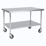 Table en inox 180 × 70cm – Acier inoxydable 201, professionnelle