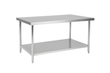 Table en inox 120 × 70cm – Acier inoxydable 201, professionnelle